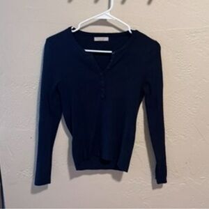 Navy Blue Long Sleeve Sweater